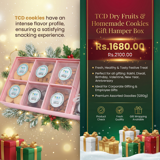 TCD Dry Fruits & Homemade Cookies Gift Hamper Box (1280g)